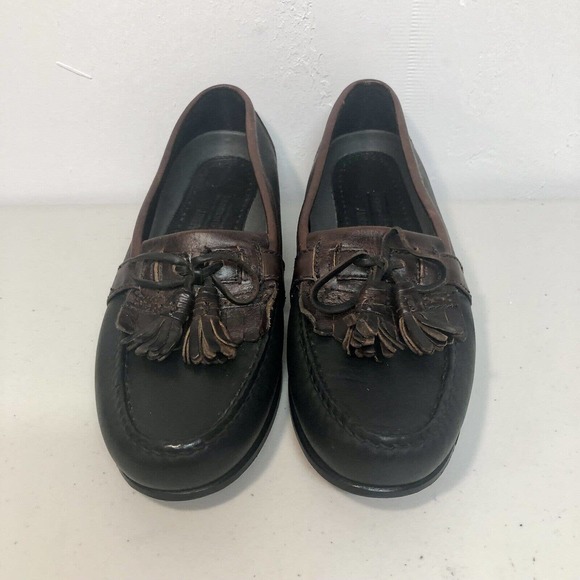 Johnston & Murphy Men’s Leather Loafers Shoe Size 9 Black Brown Slip On - Picture 2 of 8